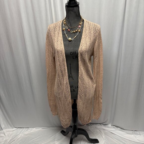 Daytrip Cardigan Womens Size Large Pale Pink Lightweight Sweater Casual Layering - Picture 1 of 7
